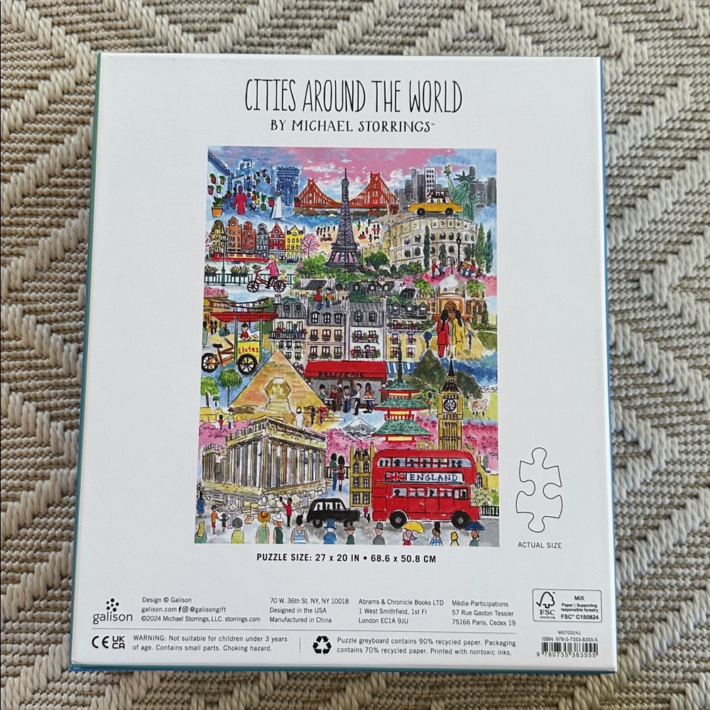 Galison Cities Around The World 1000 piece Puzzle - Picture 3 of 3